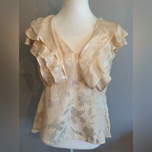 Sam Edelman Elegant Cream Ruffled Women's Top Size Small